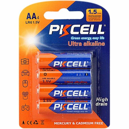 PKCELL 1.5V Ultra Digital Alkaline AA Battery, 60PK PK130287